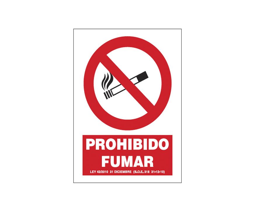 Etiqueta adhesiva prohibido fumar  Extinhouse - Tienda extintores online